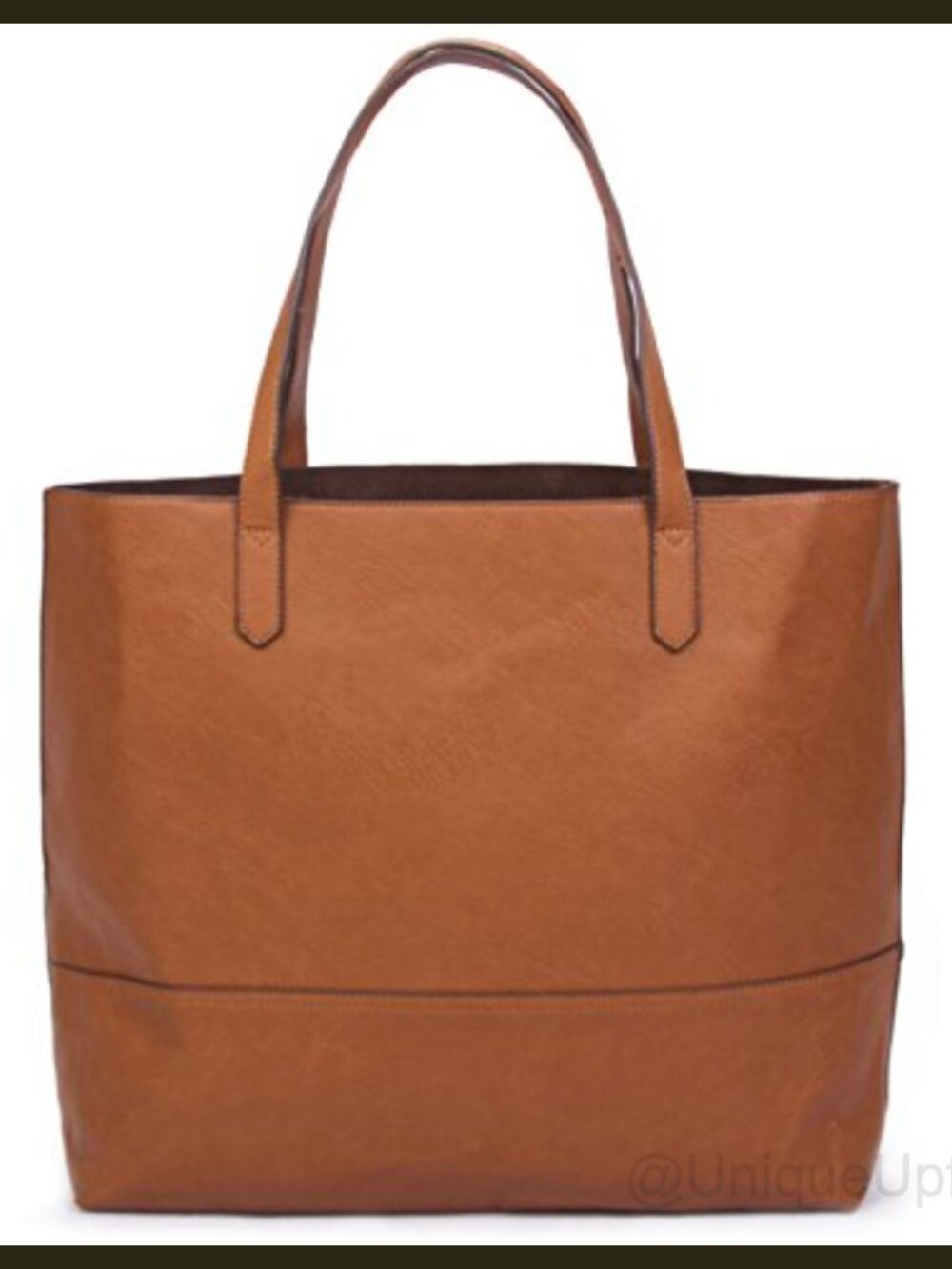 Large Vegan Leather Tote Bag Slouchy Shoulder Bag Open Top XL